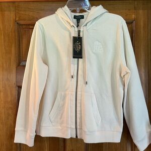 Lauren Jeans Company Light Cream Zip-Up Hoodie
